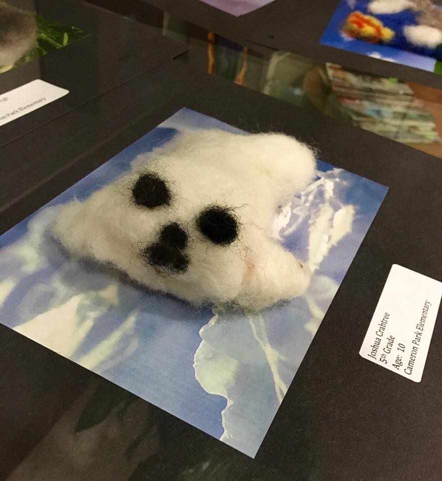 Felted cloud by Joshua Crabtree, Cameron Park Elementary