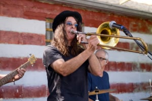 Person playing trombone