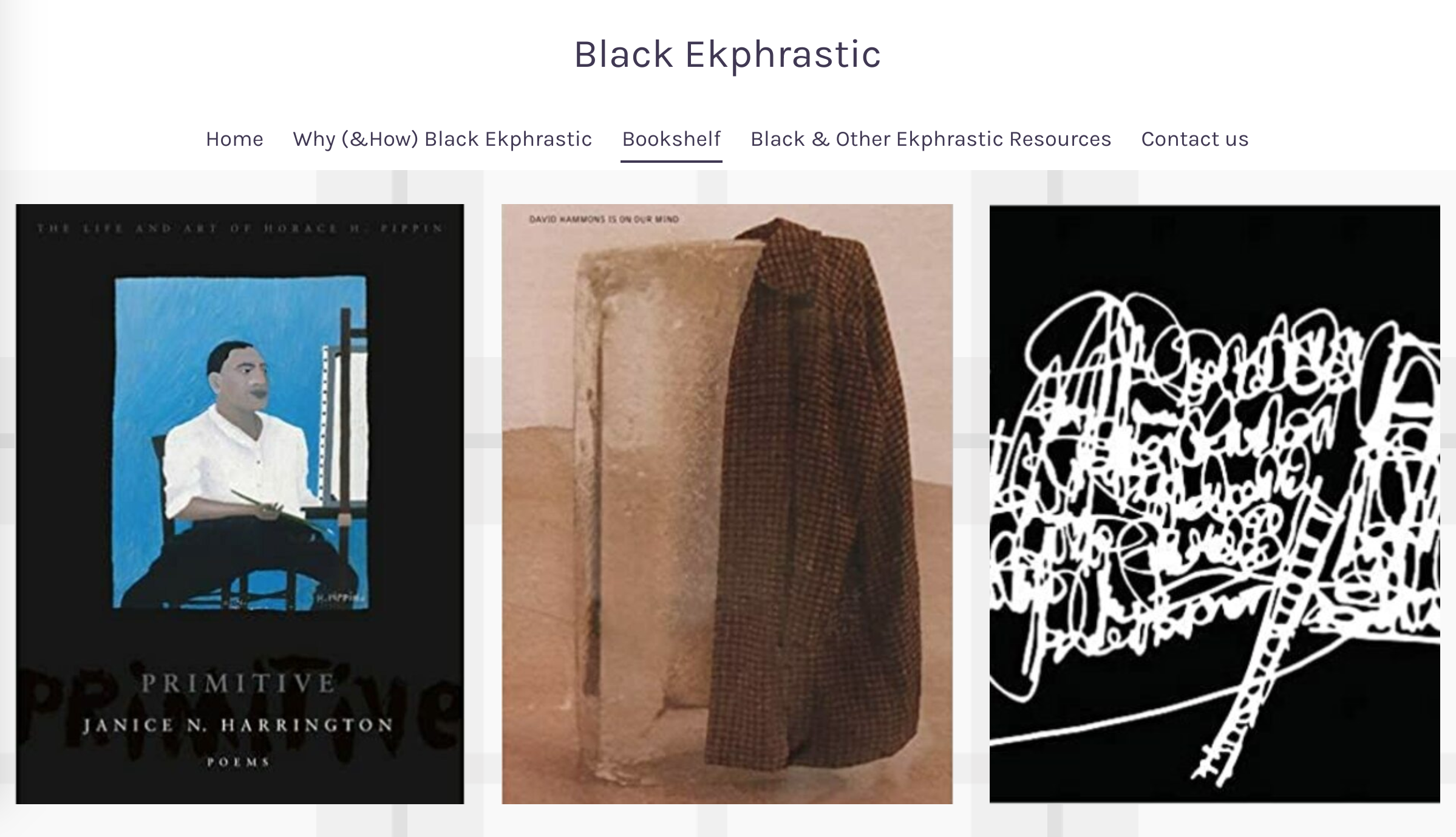 Screenshot of Black Ekphrastic website