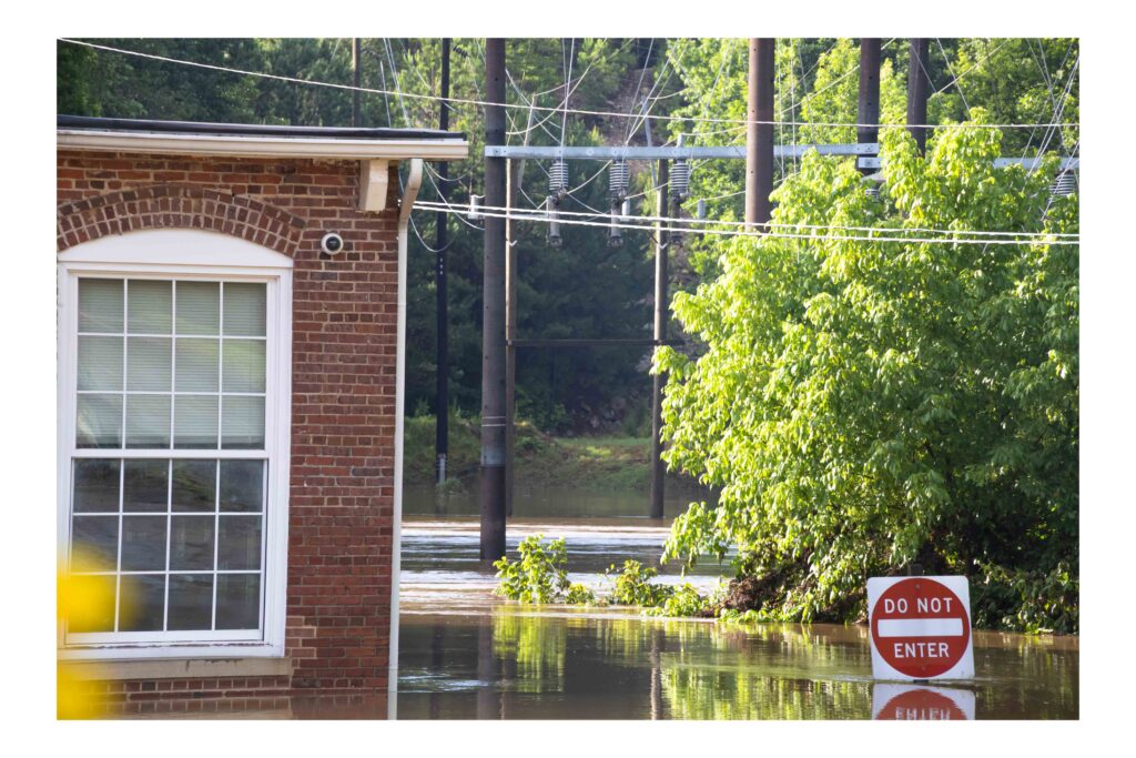 Flooding up to "Do Not Enter" sign