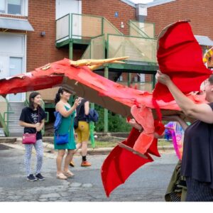 dragon puppet in a parade