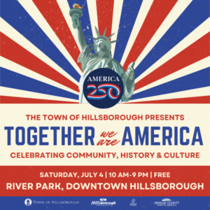 graphic for july 4th festival featuring lady liberty