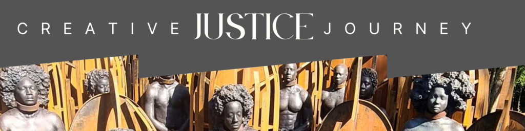 Creative Justice Banner featuring art by Stephen Hayes