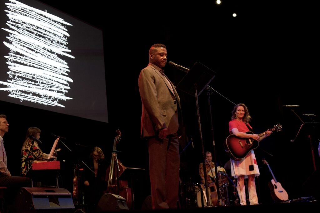 Dawn Landes and Mike Wiley on stage