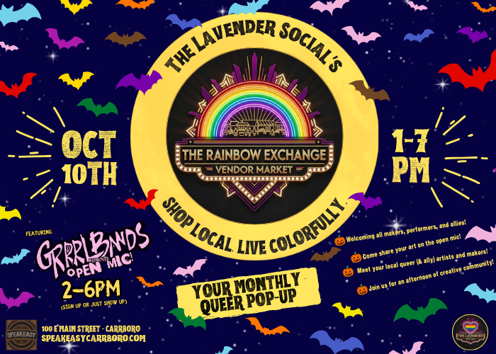 The Rainbow Exchange Vendor Market (Spooky Season Edition) — Family fun in Speakeasy · Carrboro